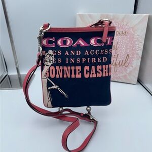 Coach (2008) Navy and Pink Graphic Bonnie Cashin Crossbody